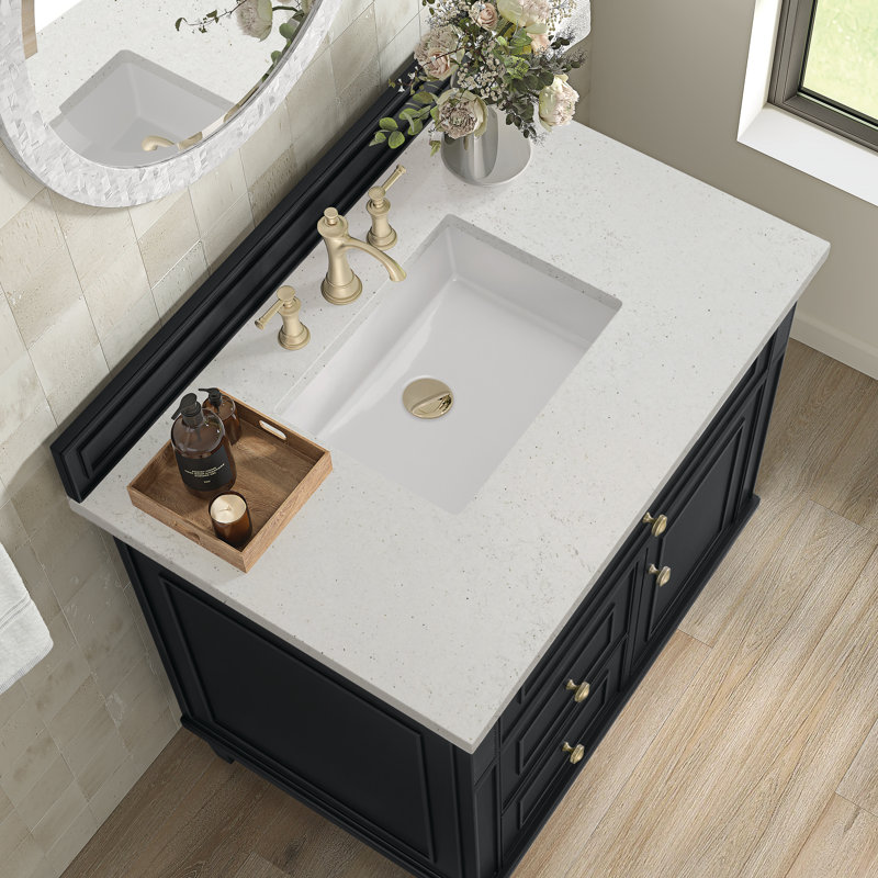 Lorelai 36'' W Single Vanity, Black Onyx, Lime Delight, 8" Widespread
