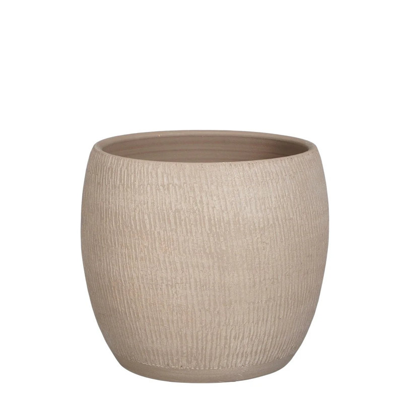 Canasia Ceramic Pot Planter, 35cm H x 38cm W x 38cm D, Taupe