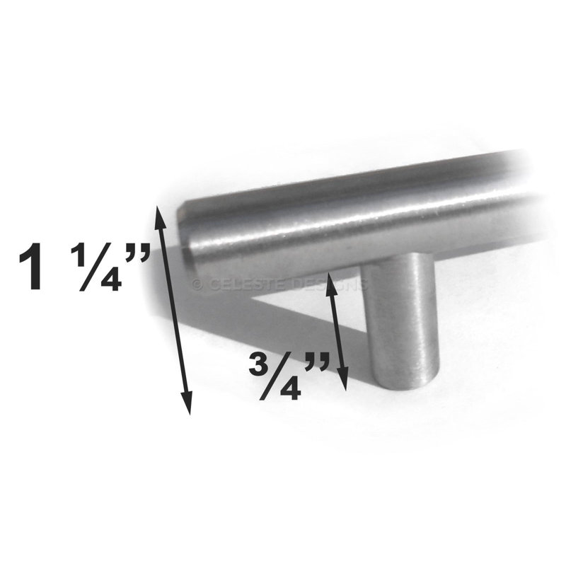 Brushed Stainless Steel 16" Modern Bar Pull Handle