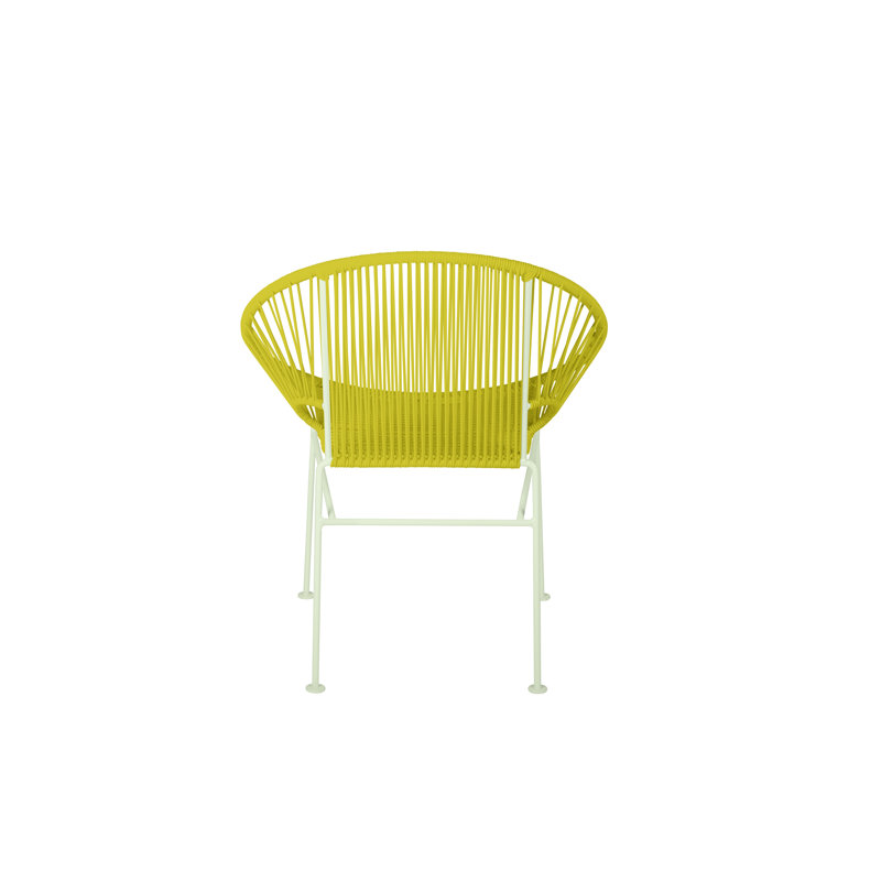 Concha Indoor/Outdoor Handmade Dining Chair, White, Yellow