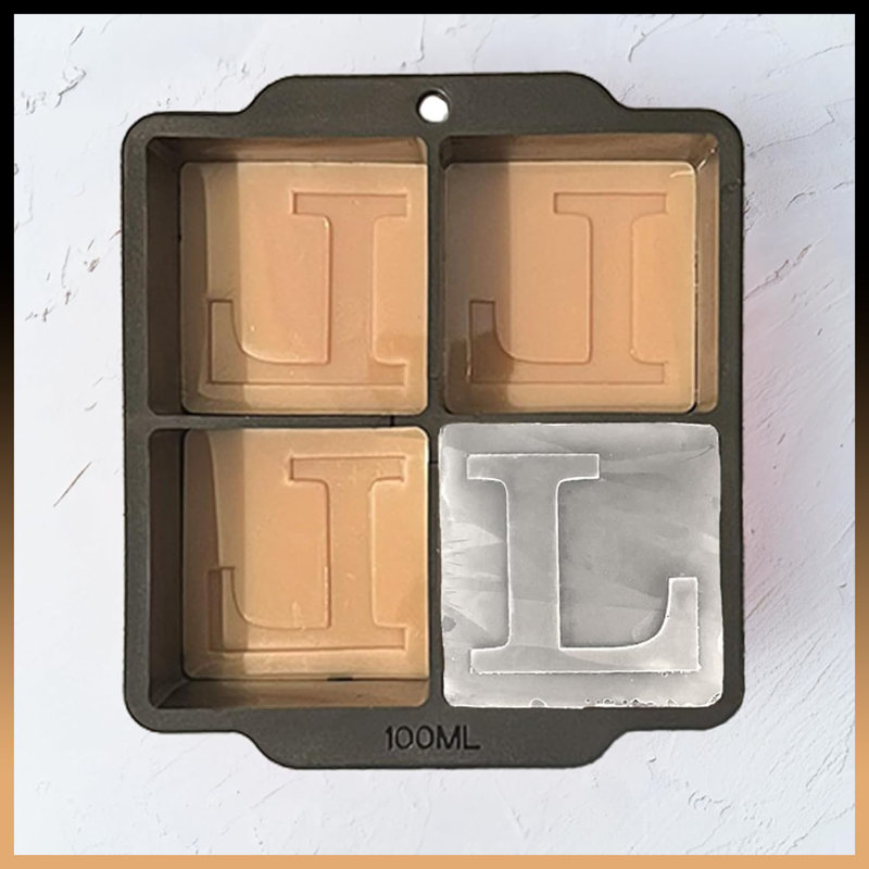 Custom Letter L Monogram Ice Cube Mould – 2 Inch Large Initial Silicone Ice Tray, Perfect Personalized Gift (Great For Cocktails, Whiskey & Beverages),