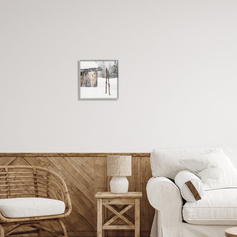 «Winter Cabin», impression sur toile, H 12 po x l 12 po x P 1,5 po, Estampe numérique Farmhouse