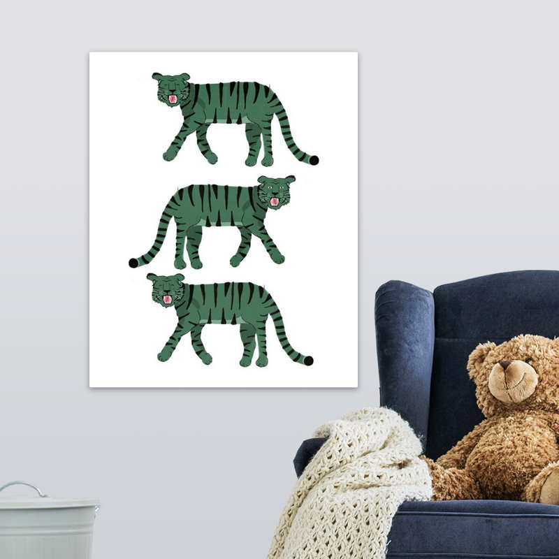 « tiger stack kids », art encadré, H 30 po x l 24 po x P 1,2 po, Toile tendue avec châssis