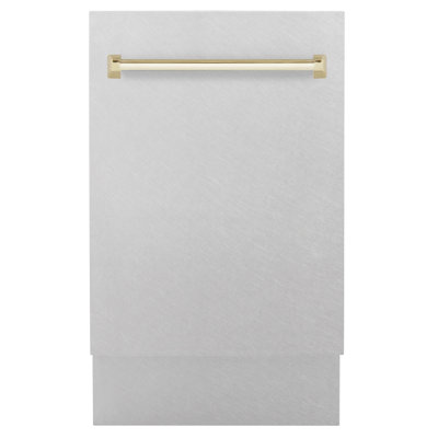 Lave-vaisselle ZLINE Autograph Edition 18 po. Tallac Series en acier inoxydable satiné avec poignée
