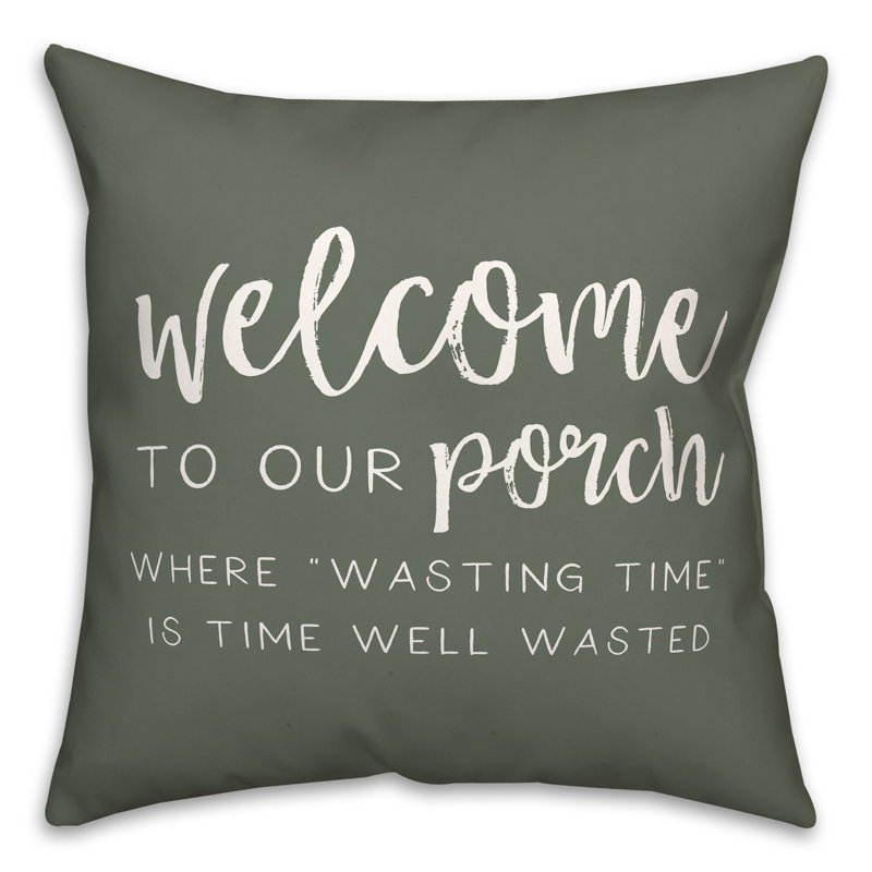 Outdoor Reversible Throw Pillow, 18" H x 18" W, Sage