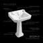 Whitehaus 22" Traditional Pedestal with Large Rectangular Bowl, Backsplash, Dual Soap Ledges, Decorative Trim and Overflow