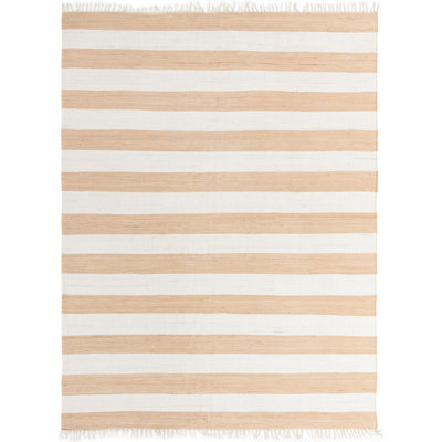 Tapis brun clair en coton tressé à la main Carlotta