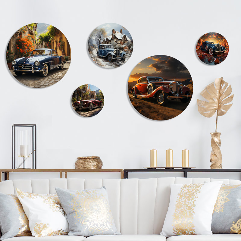 1970S German Car Beauty - Car Vintage Car Vintage Wall Art, ensemble de 5