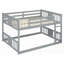 Lit double superposé double avec échelle, gris (aucun sommier requis, structure en pin durable)