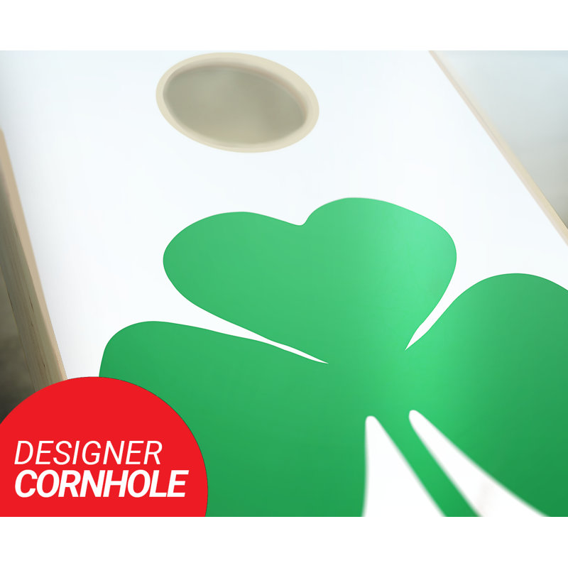 Ensemble de cornhole en bois massif irlandais 2 'x 4' avec sacs, Rouge / noir