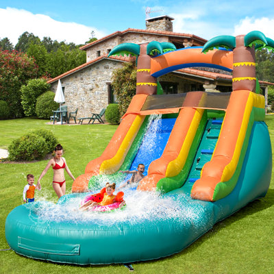 21' x 9' Safari Inflatable Water Slide with Pool, Backyard, Park Commercial Use, Outdoor Water Play