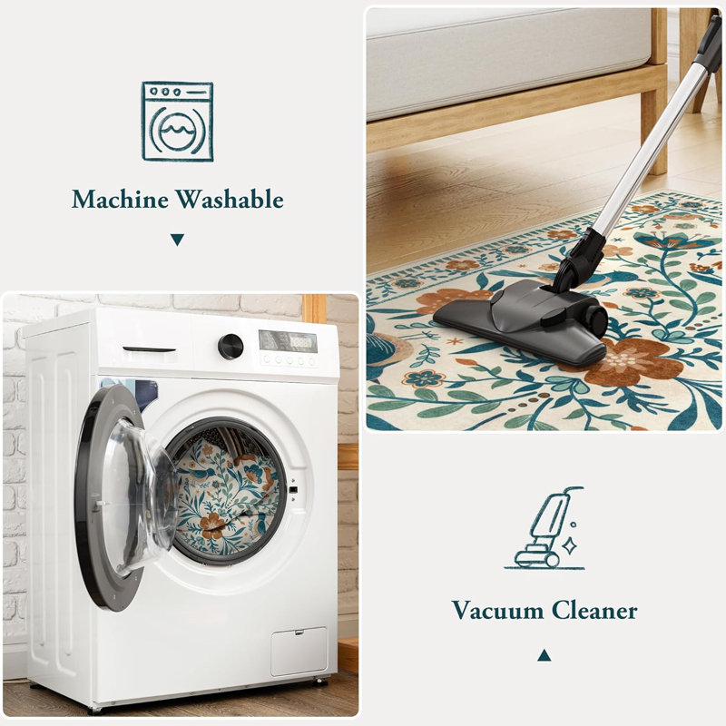 Tapis lavables Boho Bird, Rond 6 pi