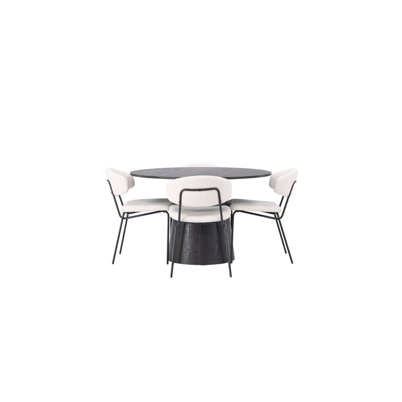 Boudreaux 4 - Person Dining Set, Black