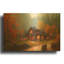 Tableau mural en métal doré « Fall Cottage » de Luxe, 61 x 41 cm-1349610206
