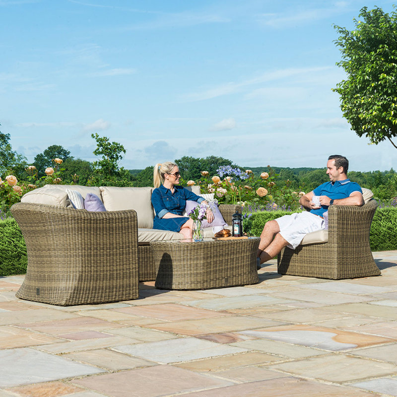 Balch 3 Seat Rattan Sofa Set