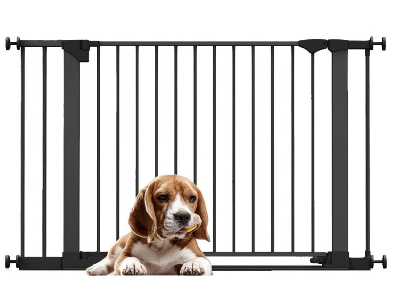 Metal Pressure Mounted Pet Gate, 117cm - 124cm, Black