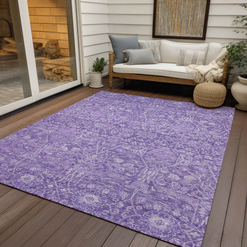Plum Vintage Boho Machine Washable Indoor/Outdoor Rug
