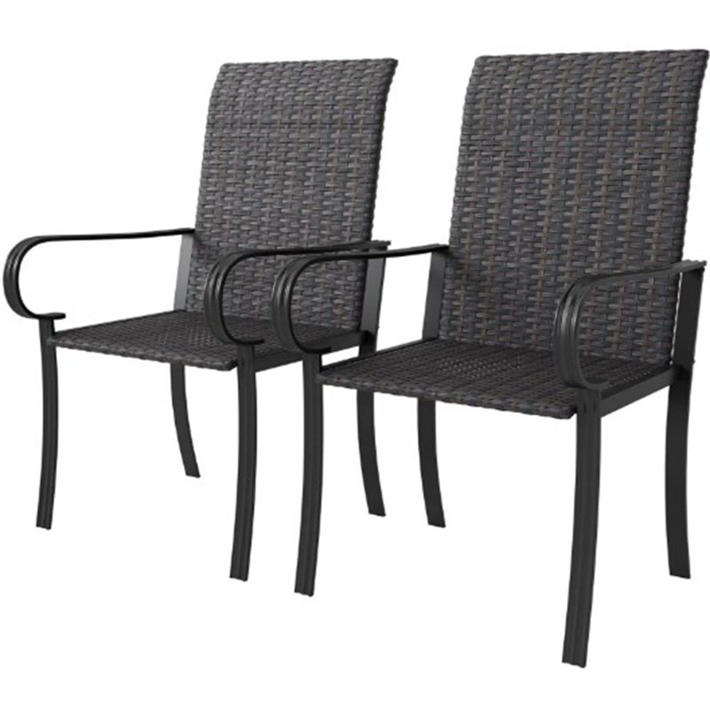 Chaises de salle à manger avec accoudoirs, Noir, 2