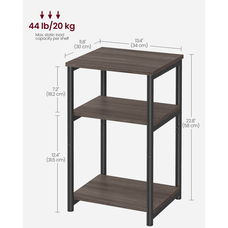 Agustina Bedside Table, Grey