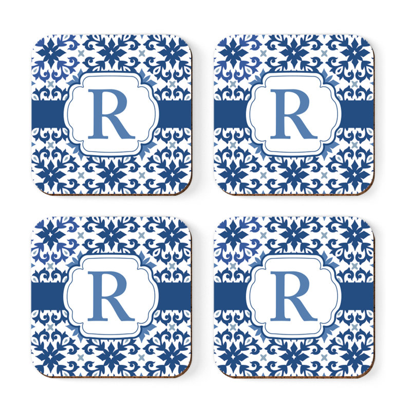 Sous-verre lettre monogramme, R