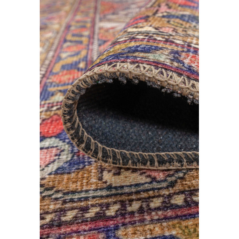 Tapis brun à motif tissé rétro, Rectangle 3 pi 10 po x 5 pi 3 po