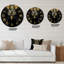 Feuilles tropicales noires et dorées IV - horloge murale moderne-60329311