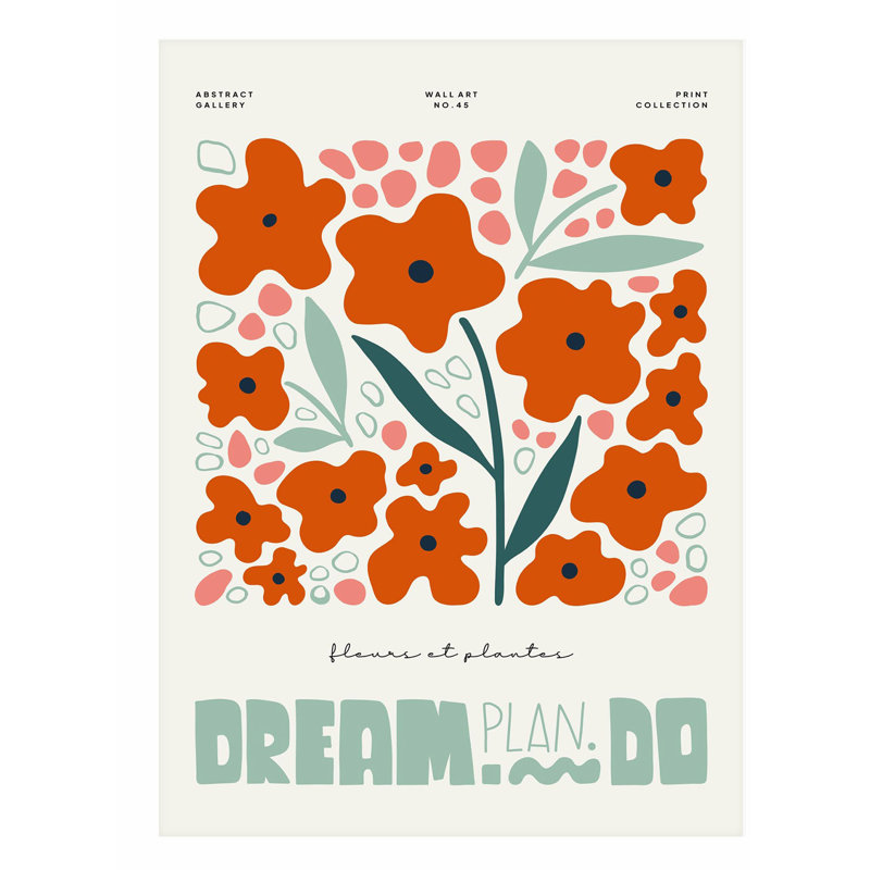 «Floral Dream Plan Do Poppies», reproduction d'art moderne sans cadre, H 30 po x l 20 po
