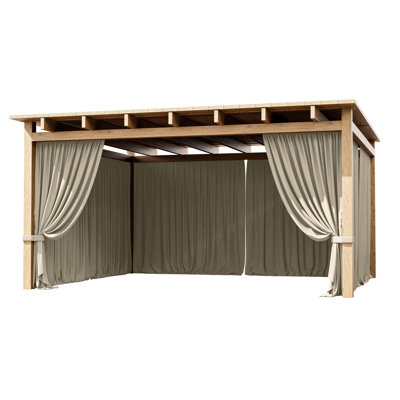Rideau de gazebo à 4 panneaux, panneaux d'intimité imperméables avec fermeture à glissière, conçu pour la tente de patio et de jardin (rideau seulement)