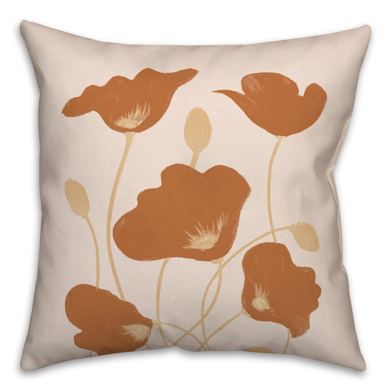 Housse et insert de coussin carré coquelicots
