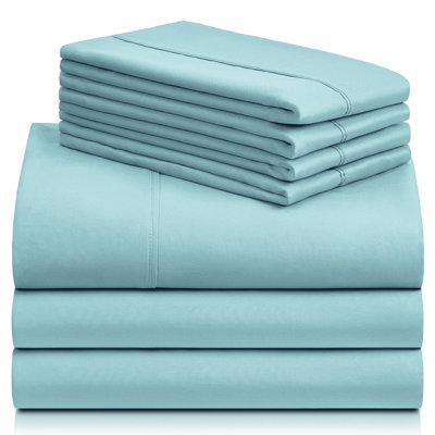 Luxclub 5 PC Aqua Split King Silky Soft Cooling Deep Pocket Performance Sheet Set
