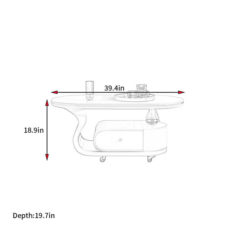 Table basse Italian Light Luxury, Gris