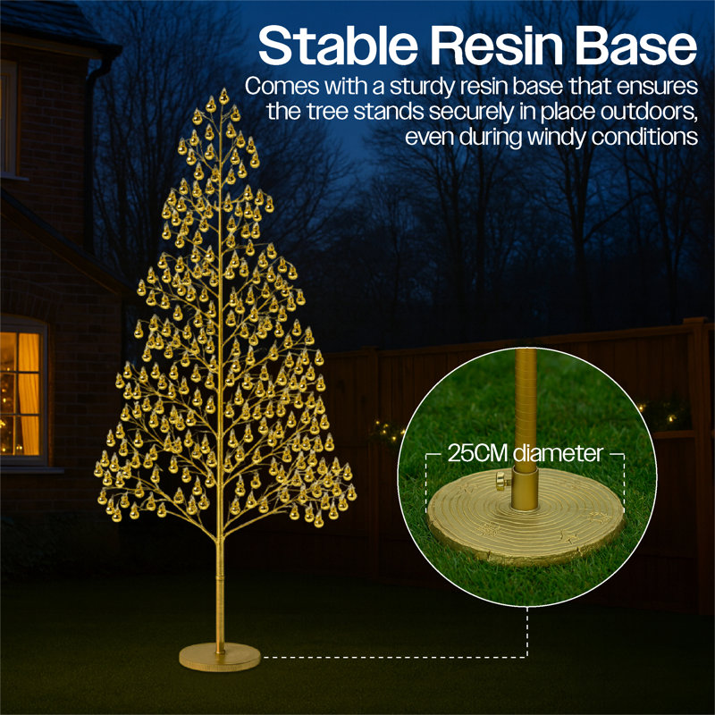  Micro Led Bauble Tree 1.8m, Gold