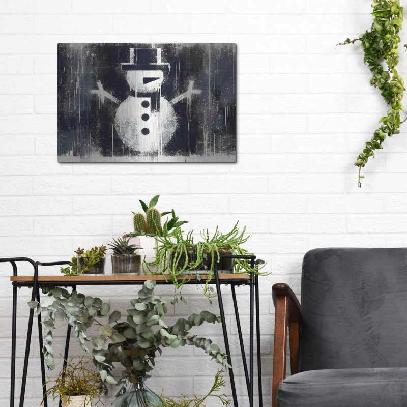«Snowman» par Andreas Magnusson, art mural en métal, H 12 po x l 16 po