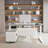 Modern L-Desk Height Adjustable Electric Standing Desk With 3 Doors And Drawer-2041799433