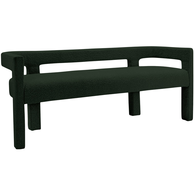 Cedernier 67" Boucle Bench, Green Boucle Fabric