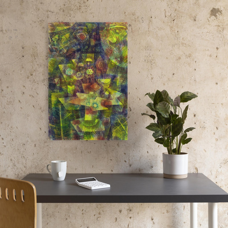 Still Life With Autumn Flowers 1925 Abstract Classic Colorful Autumn Flower Wall Art Print by Paul Klee - 1 Piece Wrapped Canvas Wall Art