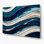 Art mural horizontal horizontal rayé bleu marine en métal ivoire