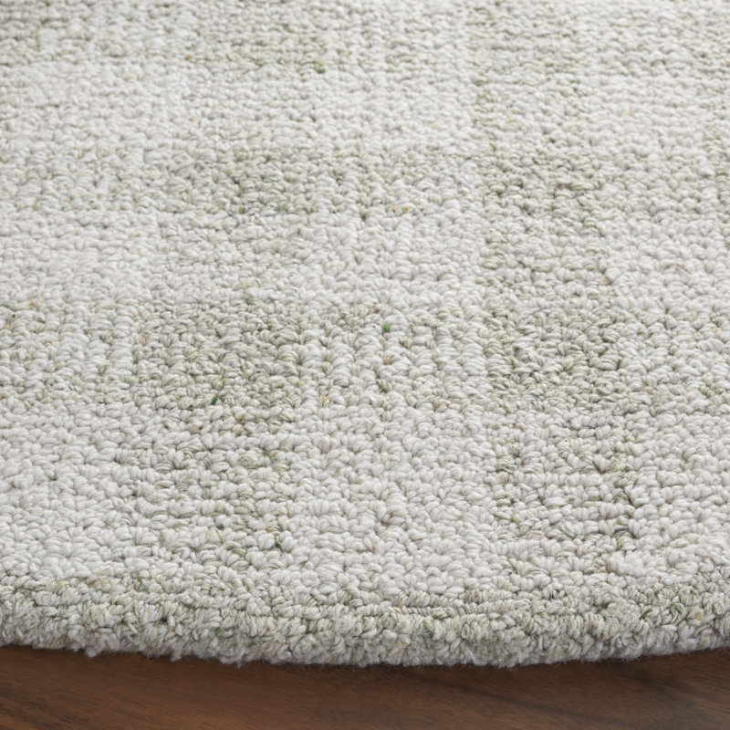 Tapis abstrait 648 ivoire / sauge, Rond 6 pi