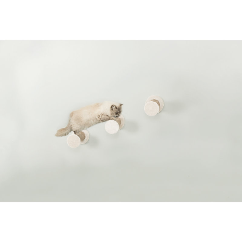 Light Gray and Brown Sisal Wall Mount Cat Climbing Steps