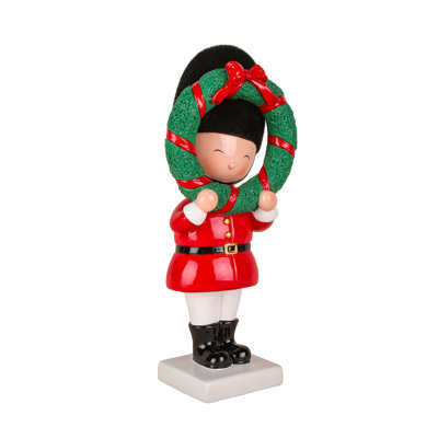 First Traditions 10" Christmas Soldier Holding Wreath