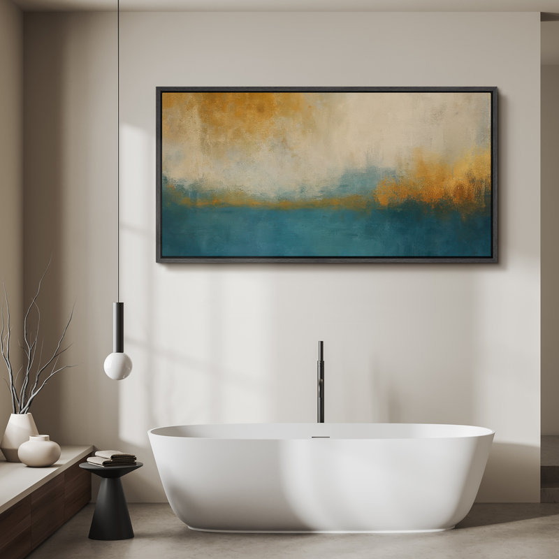 Grande impression sur toile encadrée, impression de paysage abstrait pour la décoration intérieure moderne, H 30 po x l 60 po