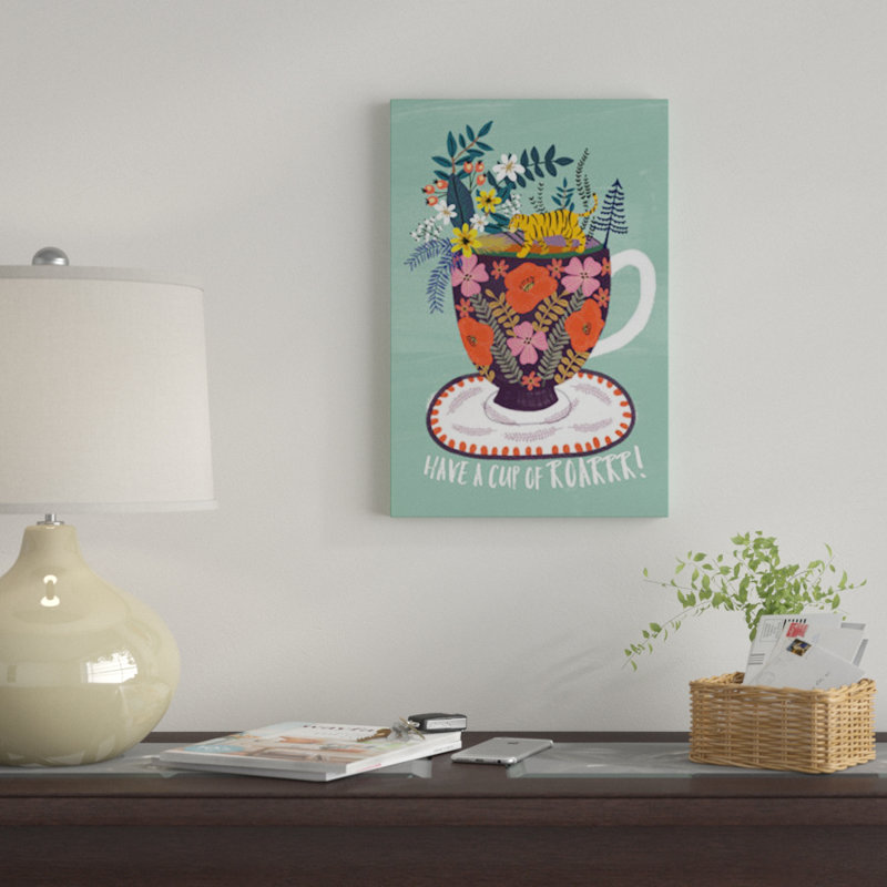 Thé - reproduction d'art graphique sur toile, H 18 po x l 12 po x P 1,5 po, Toile tendue, Pas de tapis