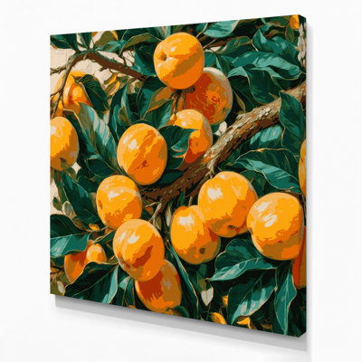 «Fruit Loquat», art mural sur toile vert