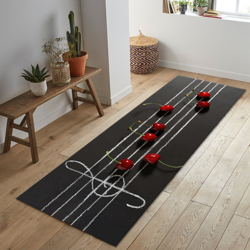Floral Elegance Non-Woven Thin Type Printed Rug Featuring Sophisticated Color Palette and Unique Blossoming Design