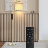 62" Arched Floor Lamp with Remote Control and Bulb Included