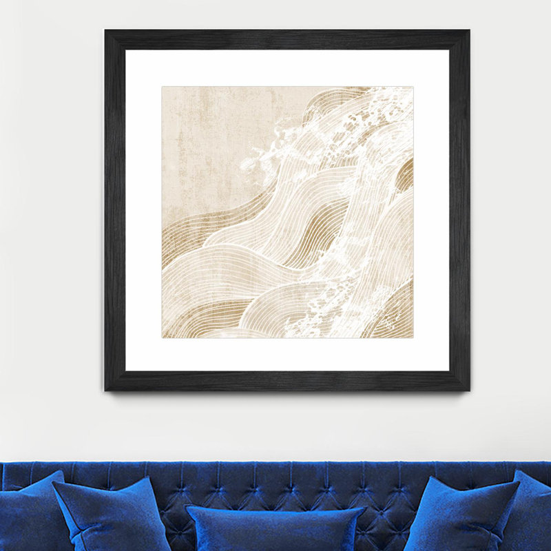 Tidal Waves Ii '' mat et encadré, Noir, H 30 po x l 30 po