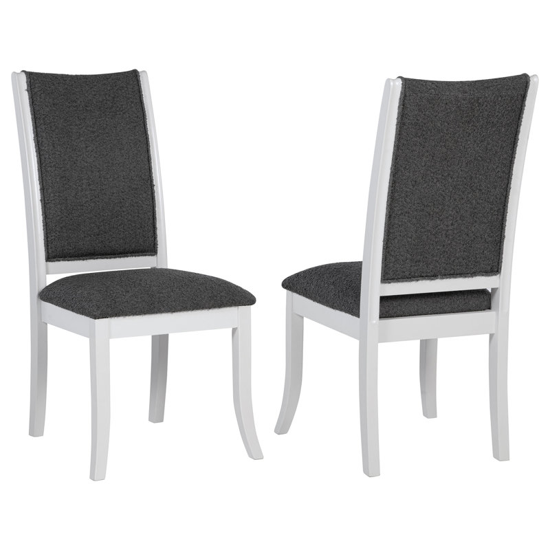 Chaise d'appoint blanche rembourrée (ensemble de 2)
