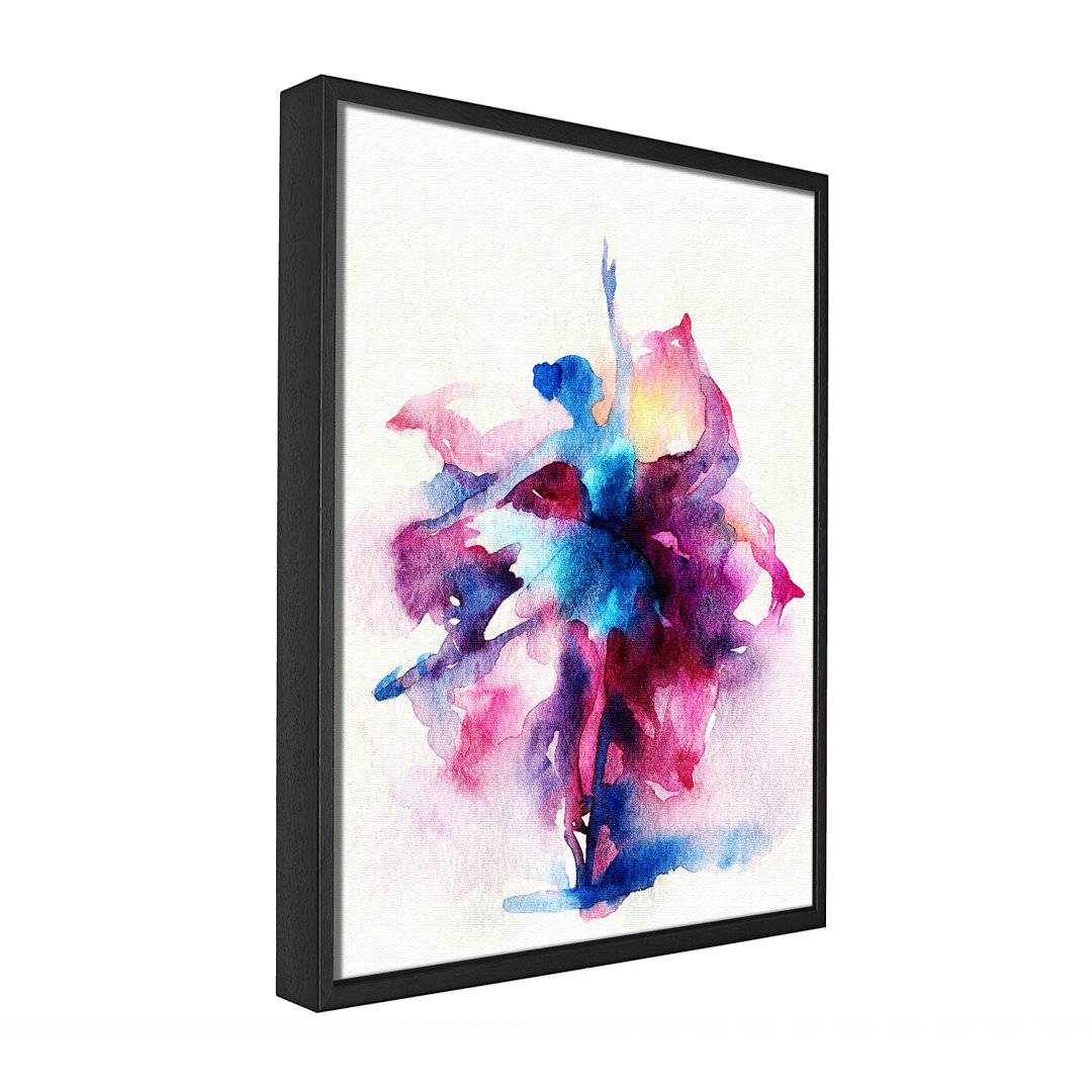 Gerahmtes Wandbild Blue Pink Ballerina 7