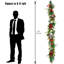 Guirlande de Noël de 6 pi à piles avec lumières, 8 modes et minuterie pour manteau de cheminée intérieur et décoration des Fêtes