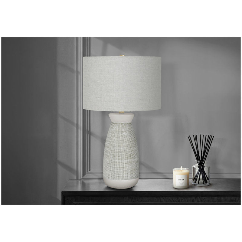 Lighting, 27"h, Table Lamp, Grey Ceramic, Grey Shade, Contemporary